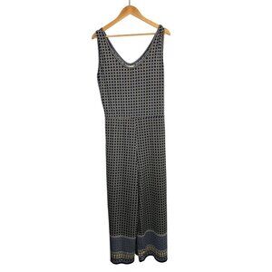 Max Studio Womens XL Sleeveless Geometric Print Jumpsuit With V-Neckline